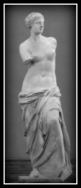 "Aphrodite of Milos", better known as the "Venus de Milo" was created during the Hellenistic Period, sometime between 130 and 100 BC, by Alexandros of Antioch. Musée du Louvre. Paris. France.