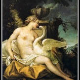 "Leda and the Swan" by Jean-Baptiste Marie Pierre . (18th century).