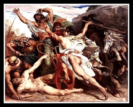 The Murder of Laius by Oedipus by Paul Joseph Blanc. 1867. 