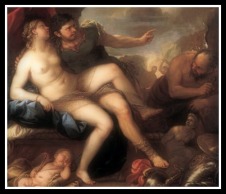 "Venus and Mars, caught by Vulcan” by Luca Giordano (1760).