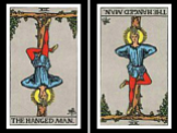 Hanged Man Card: Upright and Reversed.