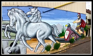 Mural. Charioteer and Chariot. ©Resa McConaghy.