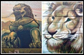 Murals: Fierce and tender lions. ©Resa McConaghy. 2017)