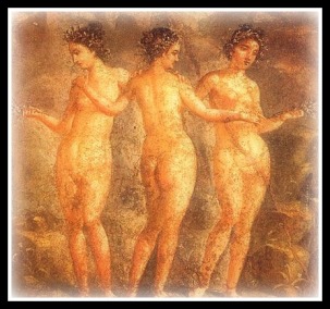 Fresco from Pompeii, House of Titus Dentatus Panthera, ca 65 -79 AD; Museo Archeologico Nazionale di Napoli – Three Graces