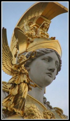 Detail: Athena Statue in Front of the Parliament Building, Vienna, Austria