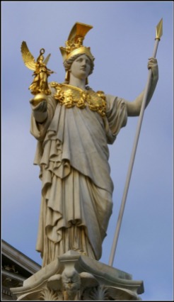 Athena Statue in Front of the Parliament Building, Vienna, Austria